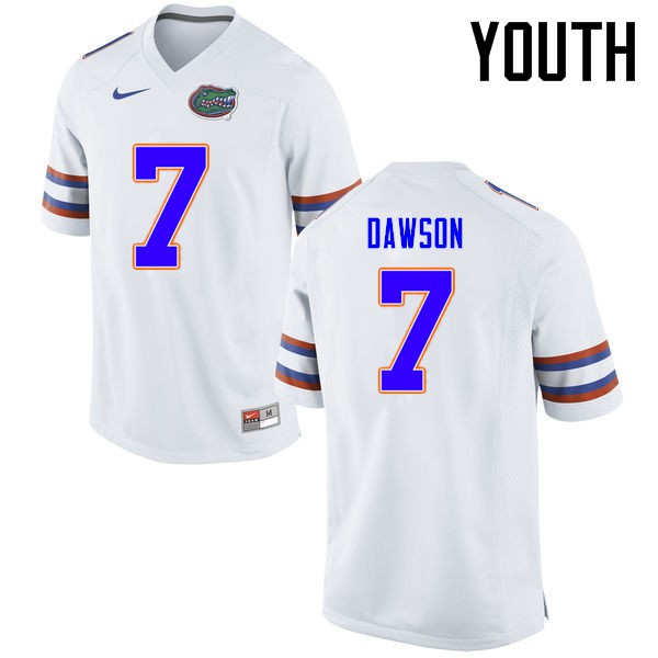 Florida Gators Youth #7 Duke Dawson College Football Jerseys White